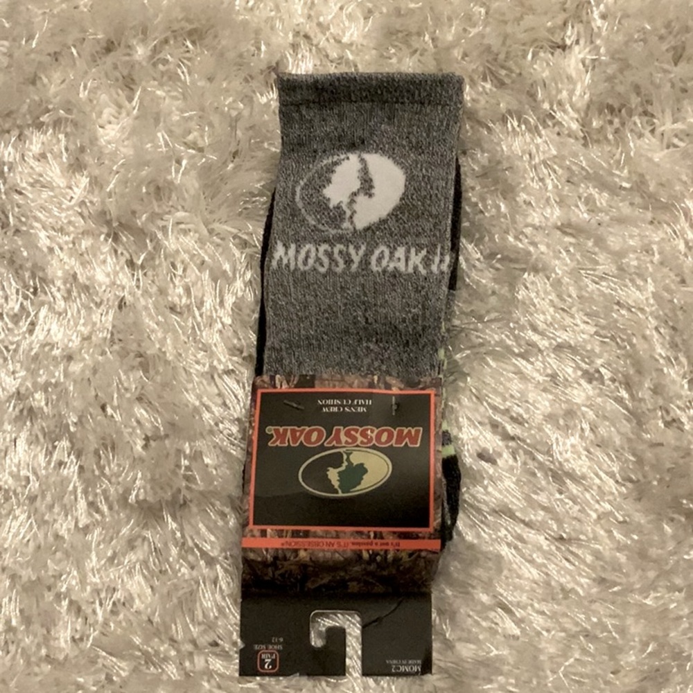 Mossy Oak Men’s Crew Half Cushion Socks
